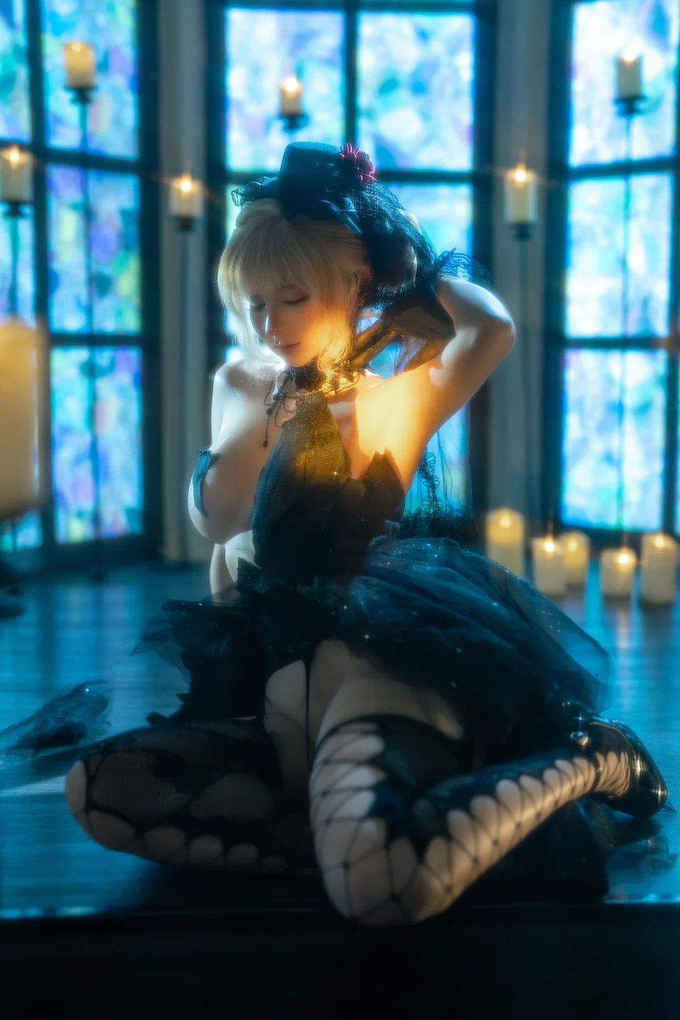 蠢沫沫 - 黑婚纱 [37P,1V-3.15GB] tg@simisebaisi 【丝足阁】025.webp
